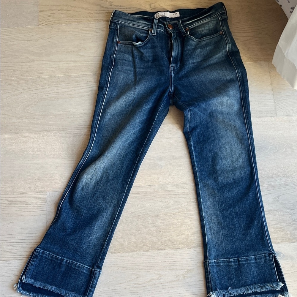 AYR Women's Raw Hem Jeans - Dark Blue